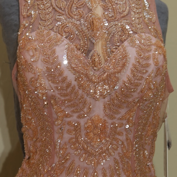 SCALA beaded short sheath dress in new rose size 4 - Picture 3 of 6
